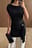 Buckle Detail Draped Mini Dress