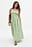 Cotton Bandeau Ruched Midi Dress