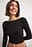 Deep Back Long Sleeve Rib Top