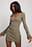 Deep V-neck Wide Sleeve Mini Dress