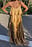 Maxikleid mit Volumen und Rüschendetail