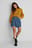 Organic Asymmetric Waistband Denim Skirt