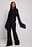 Flared Leg Textured Trousers
