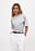 Tailliertes Baumwoll-T-Shirt mit Trichterausschnitt