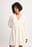 Linen Blend Lace Trim Mini Dress