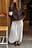 Lyocell Blend Pintuck Detail Midi Skirt