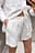 Linneshorts med elastisk midja