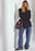 lockere Crinkle-Jeans mit mittlerer Taille