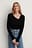 Asymmetric Neckline Ribbed Knitted Sweater