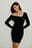 Samtkleid mit asymmetrischer Schulter