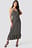 Belted Flounce Midi Dress