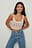 Checked Cropped Knitted Top