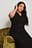 Collar Detail Ribbed Midi Dress