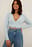 Crop-Top mit Kragendetail und Wickeloptik