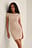 Geripptes Babylock-Kleid mit Kontrast
