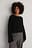 Cropped Boat Neck Knitted Sweater
