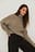 Cropped Knitted High Neck Sweater
