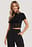 Cropped Mesh Detail Top