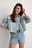 Cropped Raw Hem Oversized Denim Jacket
