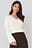 Gebreide cropped trui met boothals