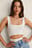 Gerecycleerd geribde crop top met cut-out