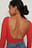 Deep Back Long Sleeve Rib Top