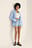 Denimshorts med slitna detaljer