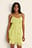 Robe courte recyclée avec détails à volants et mousselines de soie