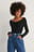 Front Ruched Ribbed Top