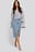 Front Split Midi Denim Skirt