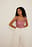 Gathered Front Satin Cropped Top