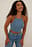Top i denim med halterneck