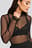High Frill Neck Mesh Top