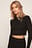 Kurzer gerippter Strickpullover