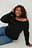 Knitted Folded Off Shoulder Sweater