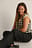 Recycelte Strickweste mit Hahnentrittmuster