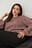 Rundhalsausschnitt Strickpullover mit Ballonärmeln