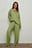 Recycelte gerippte Loungerwear-Hose mit weiter Passform