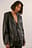 V-formet PU-blazer