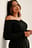 Recycled off-shouldertopp med knappar