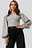 Off Shoulder Puff Sleeve Checked Top