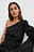 One Shoulder Shirred Satin Top