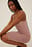 Geripptes Bio-Kleid mit V-Ausschnitt