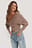 Gestrickter Wickelpullover Mit Breiter Rippung