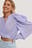 Padded Shoulders Overlap Blouse