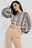 Puff Sleeve Check Oversized Shirt