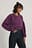 Pull court en tricot à manches bouffantes recyclé