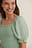 Cropped Puff Sleeve Smocked Top
