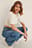 Recyceltes Ripp-Crop-Top mit Rundhalsausschnitt