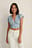 Recycled Smocked Back Flounce Top